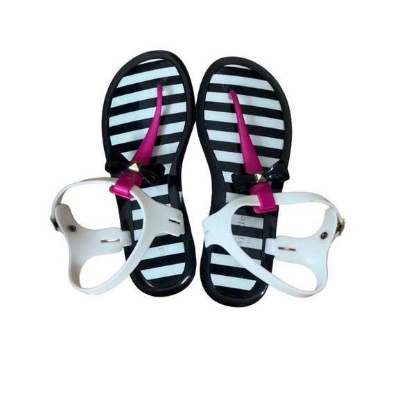 kate spade Shoes - Kate Spade women’s black, pink, & white jelly sandals size 7, ankle strap